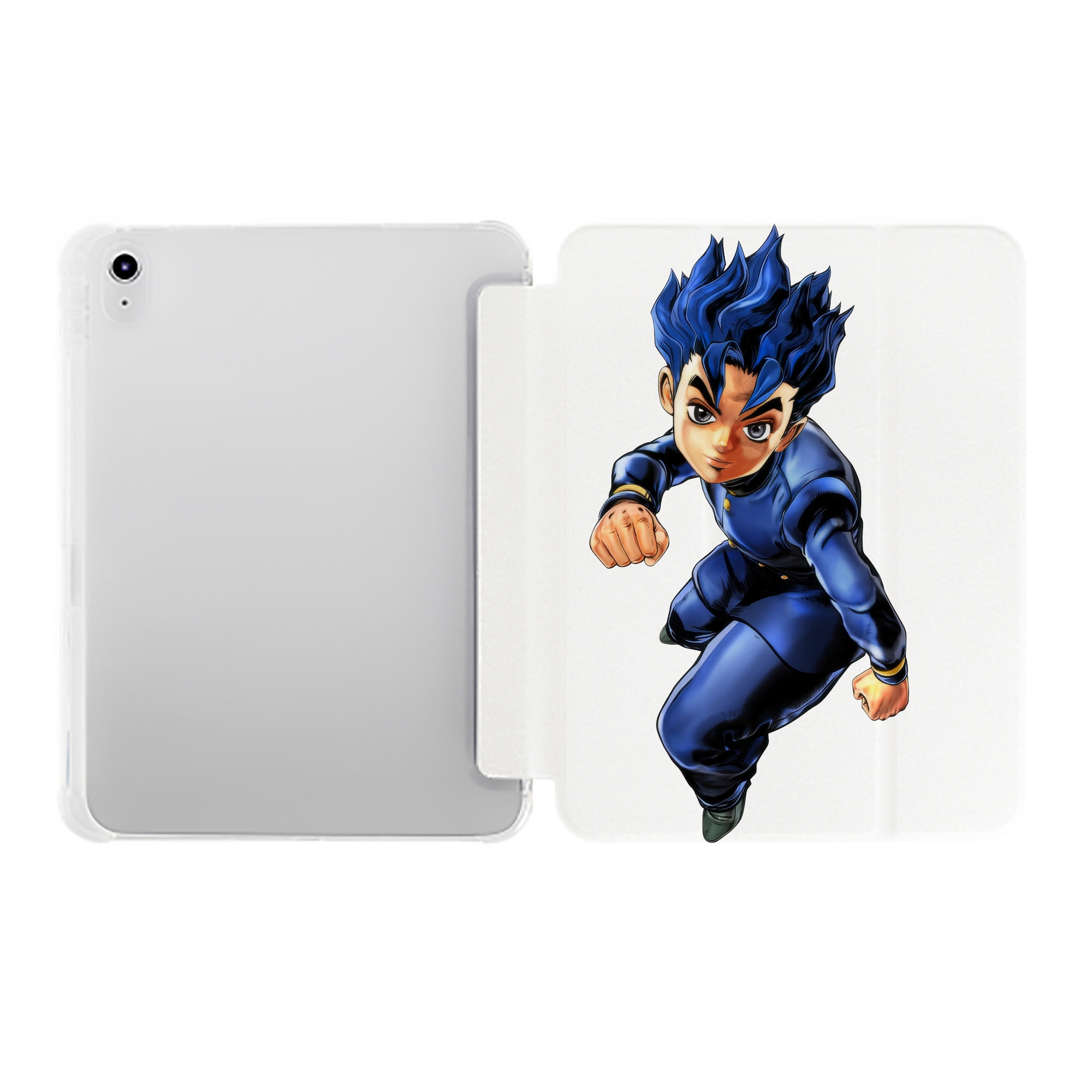 （画像用） ジョジョの奇妙な冒険 広瀨康一 JoJo's Bizarre Adventure Hirose Koichi IPad ケース ペン収納付き 三つ折りスタンド PUレザー×シリコン 対応機種9.5/10.5/10.9インチ